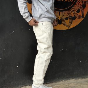 White slim-fit jeans